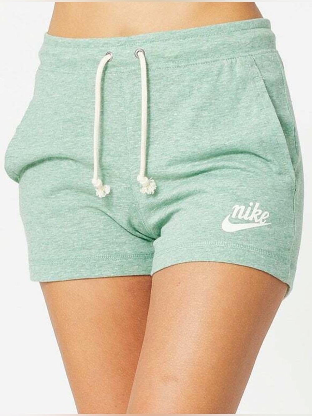 Nike Women's Light Mint Green Drawstring Athletic Shorts